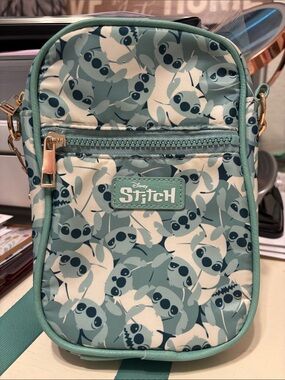 Disney Teal & Cream Stitch Pattern Crossbody Bag